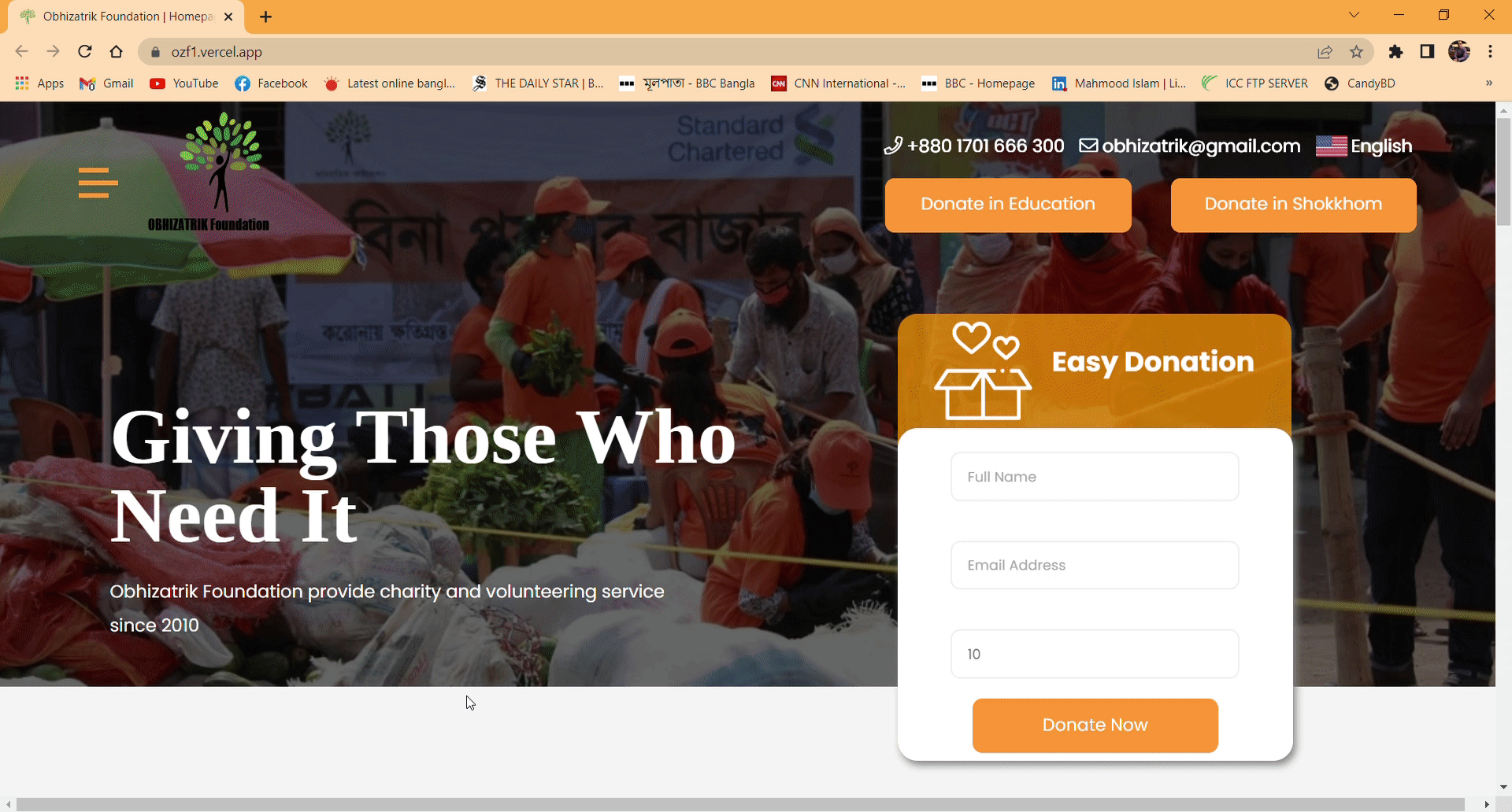 Picture of Obhizatrik Foundation Landing Page